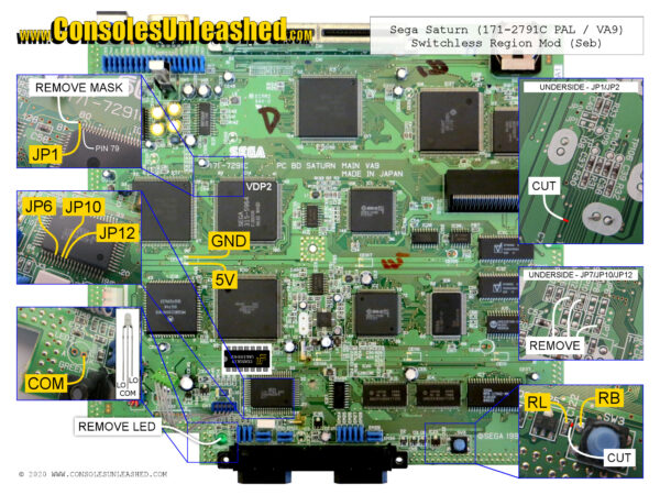 Sega Saturn VA9 Switchless Region Mod Install Guide | Consoles Unleashed